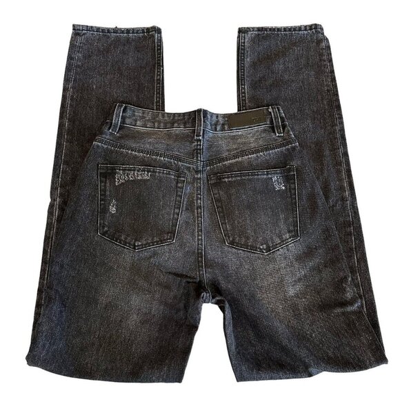 ZGY Denim Size 24 Straight Up Hi Rise Black Ashes To Ashes Trash Relaxed Fit - Picture 7 of 7